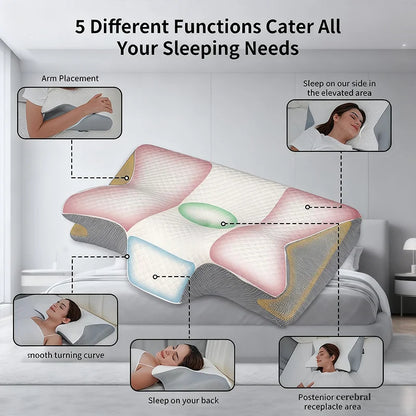 Orthopedic Memory Foam Neck Pillow for Sleep and Support
