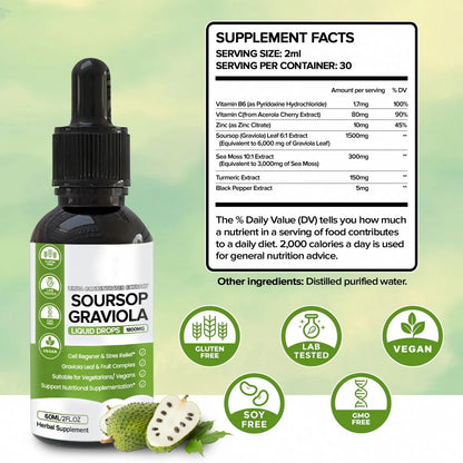 100% Pure Organic Soursop Drop Extract