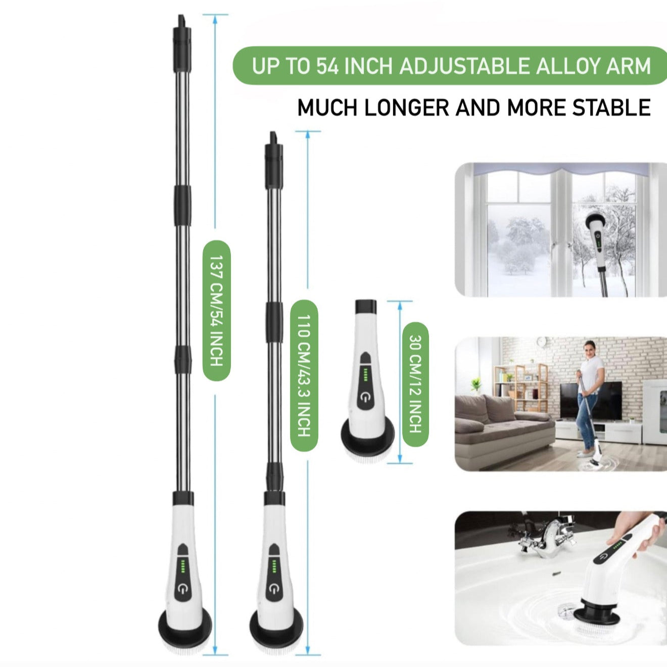 Electric Spin Scrubber, Cordless Shower Scrubber with IPX7